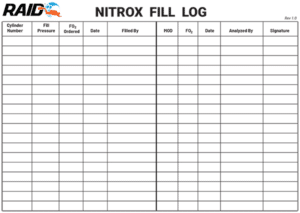 RAID Nitrox Fill Log
